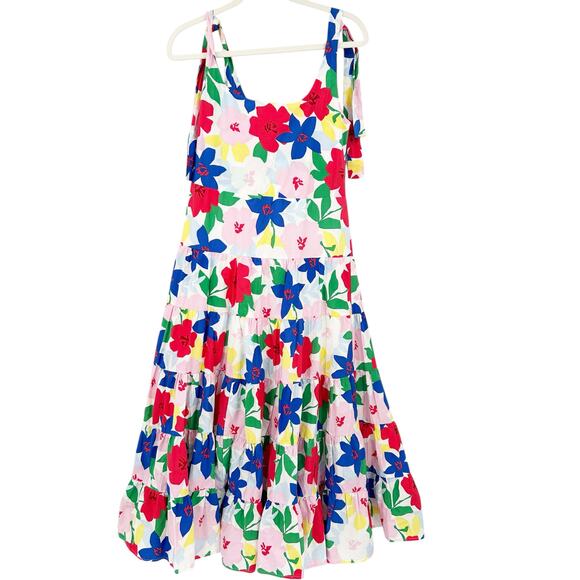 Vici Womens Summer Tropical Colorful Tie Shoulder Tiered Floral‎ Maxi Dress XS - Picture 1 of 9